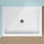 48 po X 36 po Base de douche en acrylique à seuil simple en acrylique avec plateau central et drain central en blanc