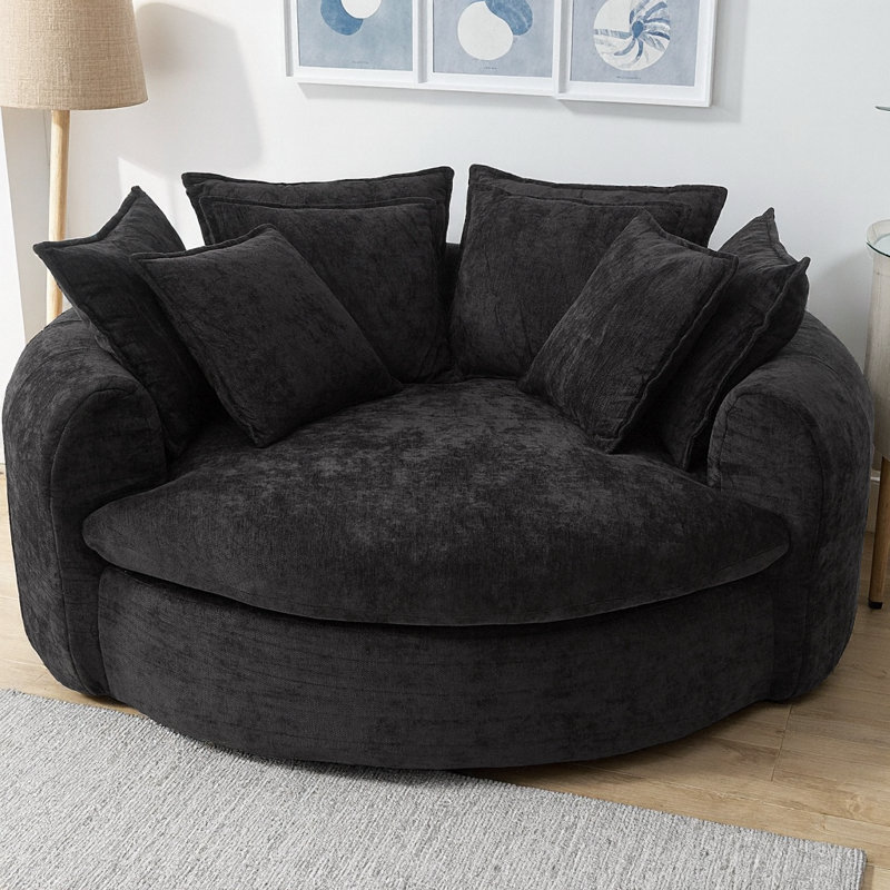 Canapé-lit rond à compression complète Boneless, Noir