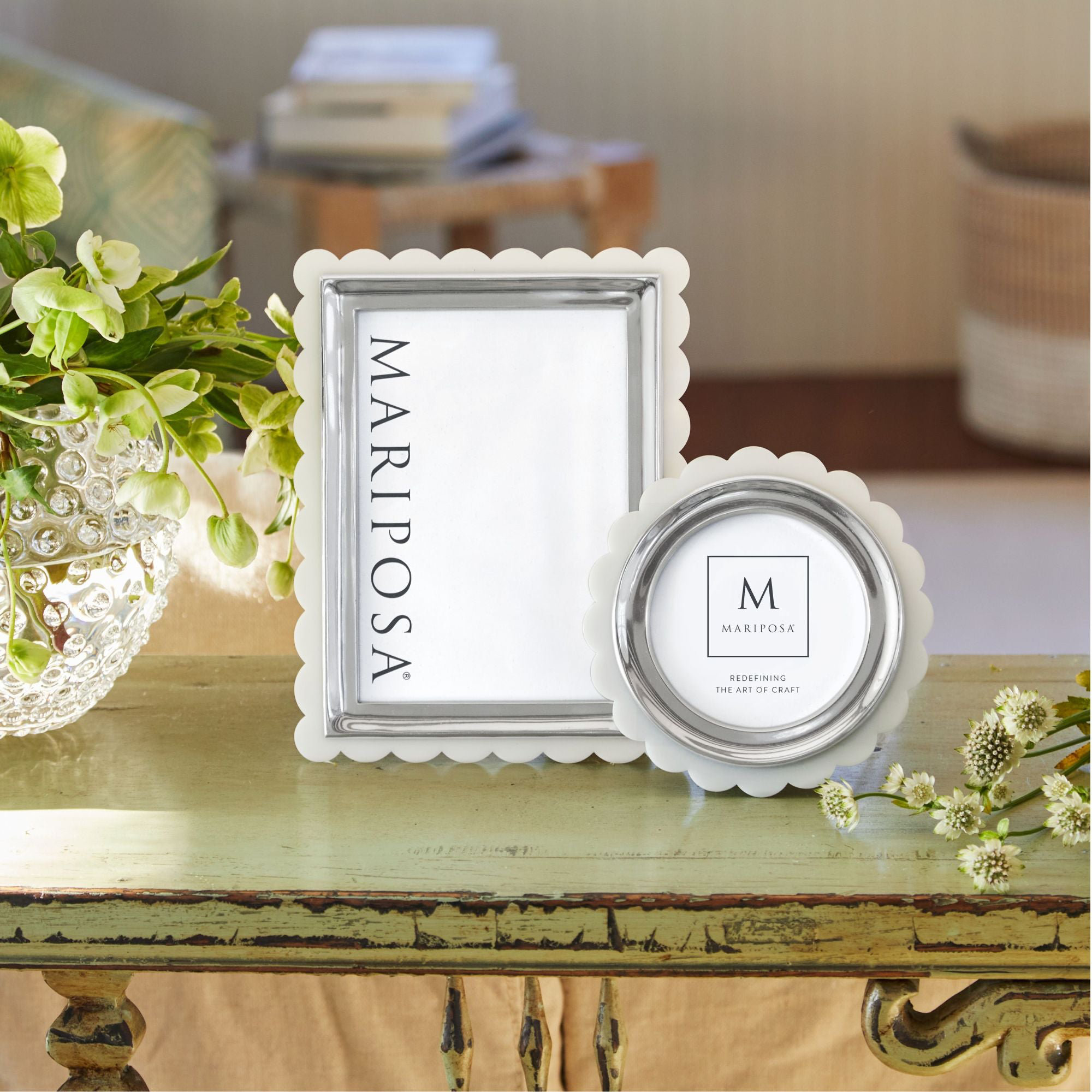Metal Picture Frame, White, 5" W x 7" H