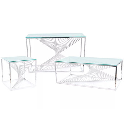 Cherita 120cm Glass Top Console Table