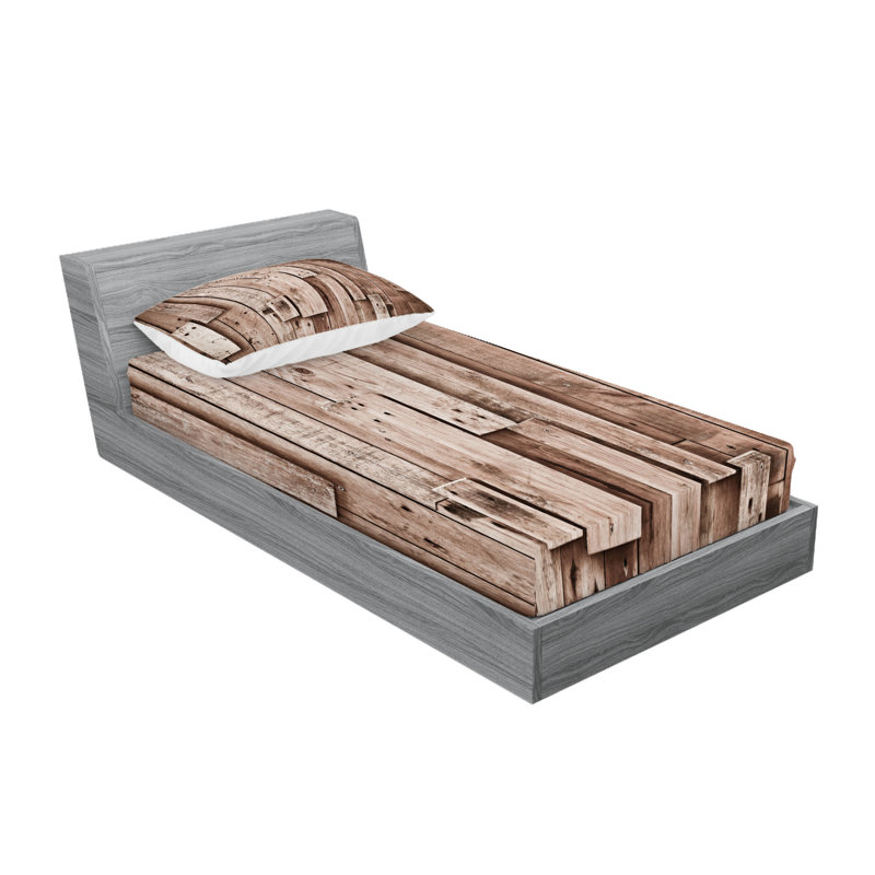 Drap-housse et coussin décoratif Ambesonne, Ensemble de draps pour lit simple TG + 5 articles 