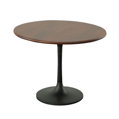 Modern Black 36" Round Dining Table with Durable Aluminum Pedestal Base