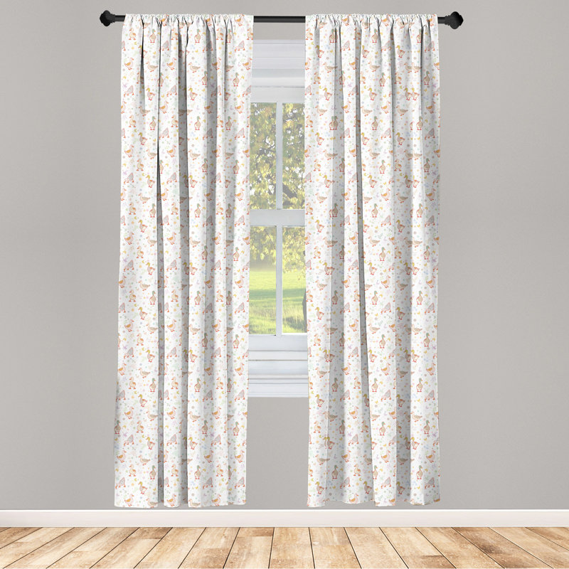 Duck Semi-Sheer Rod Pocket Curtain Panels, 28" x 63"