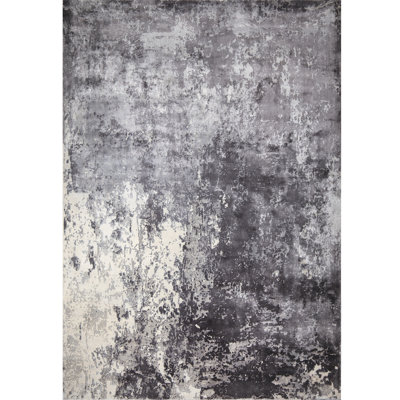 Tapis à tissage plat zone grise handwoven Sharp