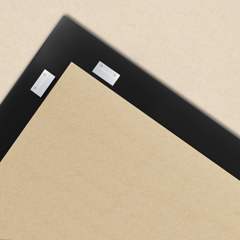 Wooden Frame Flat Mirror, Black, 36" x 24"