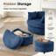 Fauteuil d'appoint pivotant en tonneau avec rangement caché Corduroy-1991424020