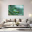 Vibrant Green Grasshopper Peaceful Serene Tranquil Grasshopper Nature Plant Wall Art Print 1 Piece Wrapped Canvas Wall Art-1991773503