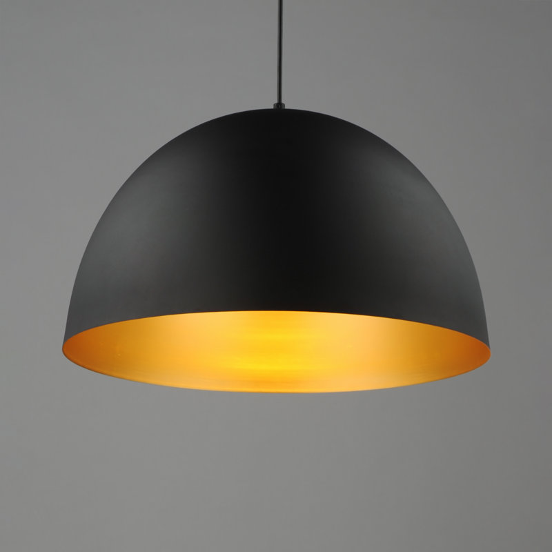 Tova-Single Pendant, Black, 17.5" H x 13.5" W x 13.5" D