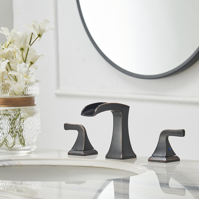 16442 Widespread Bathroom Faucet 2-handle Bathroom Faucet with Drain Assembly, Oil Rubbed Bronze