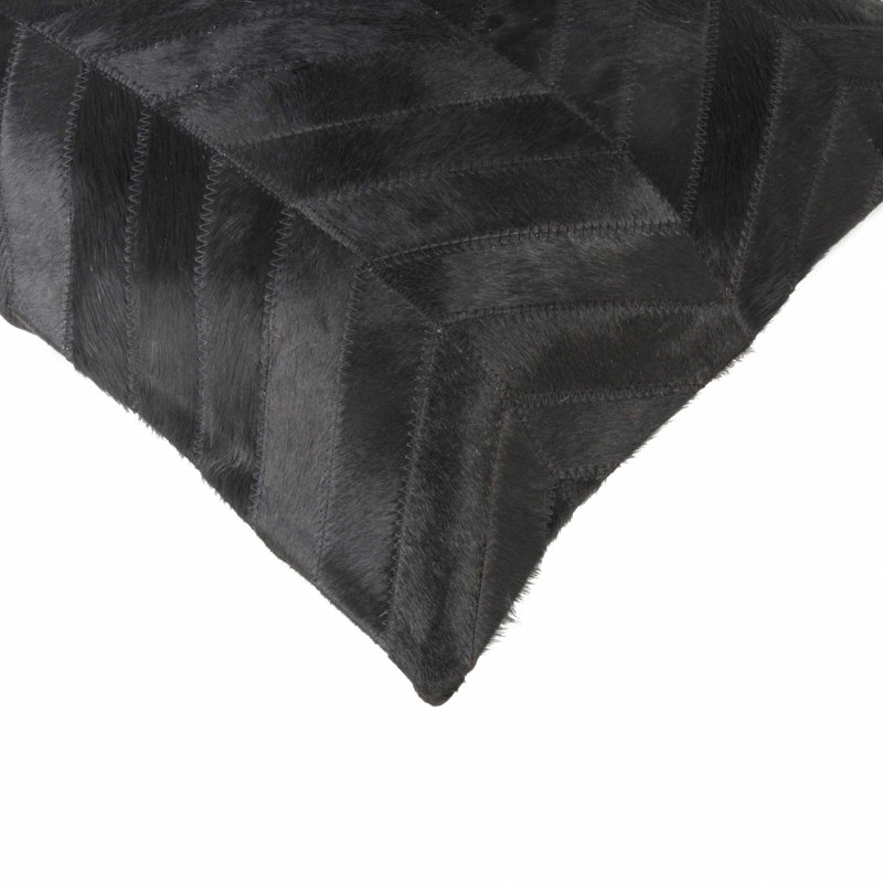 Coussin décoratif à chevrons, Noir/naturel