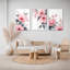 Aquarelle, art floral sur toile rose, impression botanique moderne (ensemble de 3)-118095917