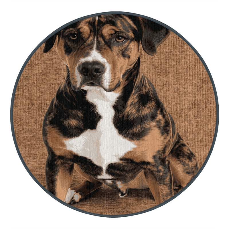  Tapis lavable Treeing Tennessee Brindle Dogs, Rond 7 pi