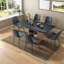 Ensembles de table de salle à manger extensible avec finition noyer, style moderne pour la maison