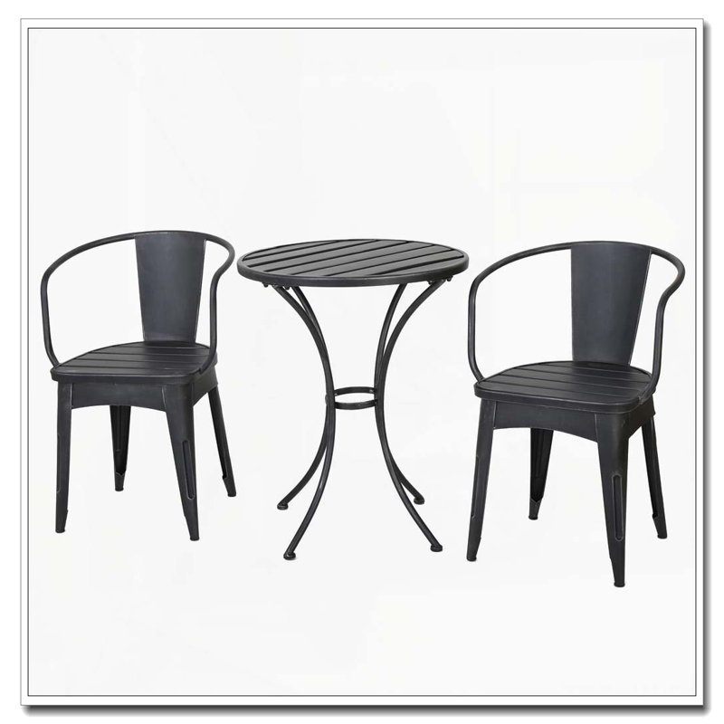 Ensemble d'extérieur 3 pièces, Noir et argent