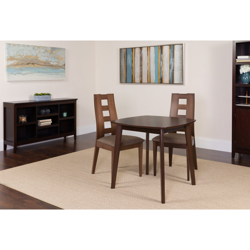 Solid Wood Top Four Leg Dining Set, Espresso