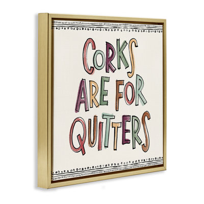 Corks For Quitters Framed Floater Canvas Wall Art by Anne Tavoletti
