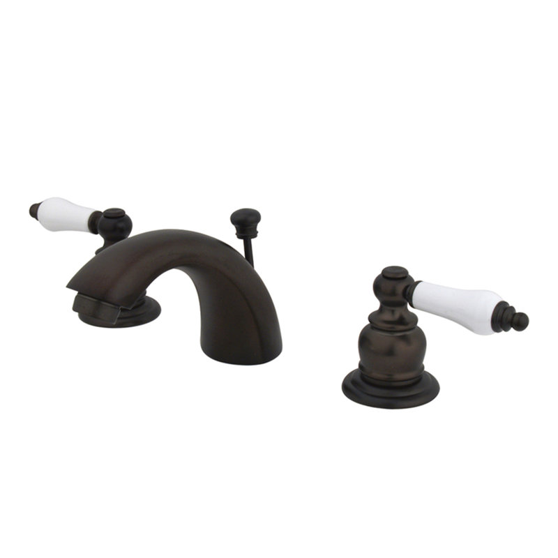 Robinet de salle de bain victorien à large entraxe avec bonde, Bronze huilé