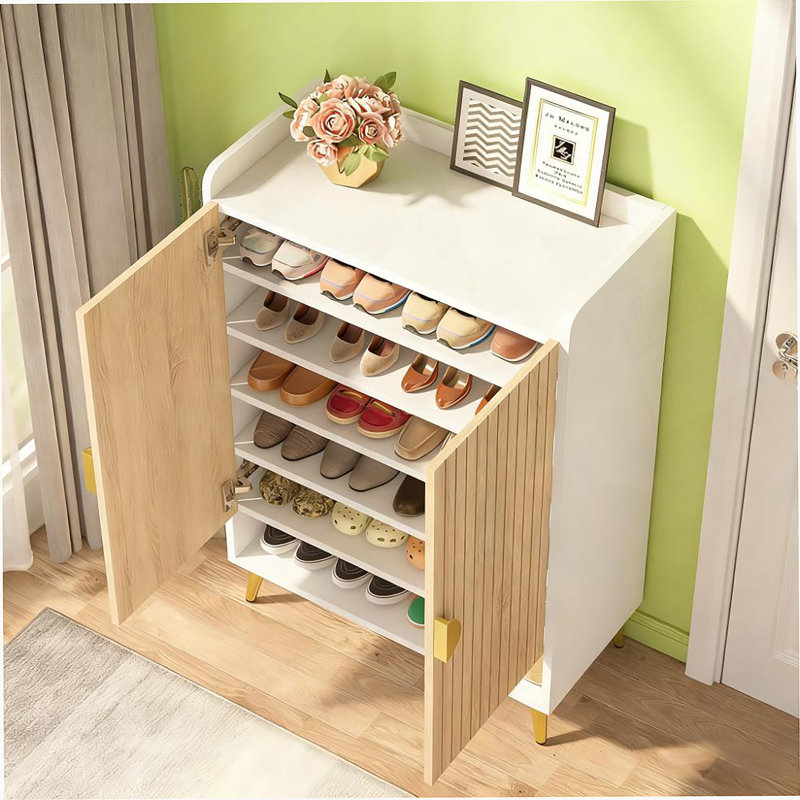 Armoire à chaussures en bois à 7 niveaux