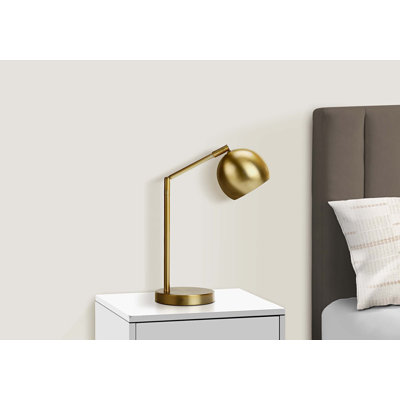 Lighting, 19 po, lampe de table, métal doré, abat-jour doré, contemporain