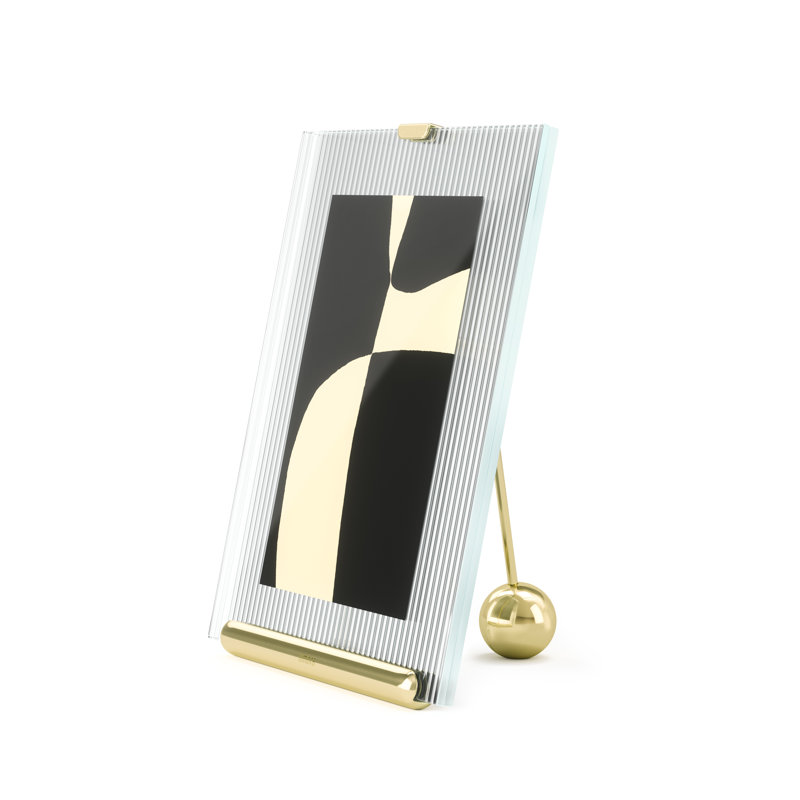 Cadre de bureau minimaliste pour photos Flute 8 "x 10", Laiton
