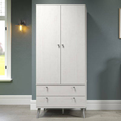 Daniza Augusta Curve, 2 door, 2 drawer Wardrobe, White Wax finish