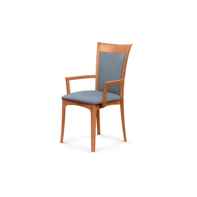 Morgan 19.25'' H Upholstered Armchair, Natural Cherry, Hemp Fabric