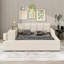 Grand lit tapissier à la terre, lit mère-enfant intégré avec table d'appoint et mini tabouret rond-516089058-516089061