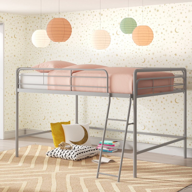 Daury Loft Bed by, Silver, Full