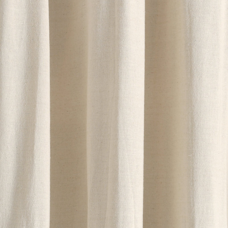 Lush Decor Linen Button Semi-Sheer Single Curtain Panel, Linen