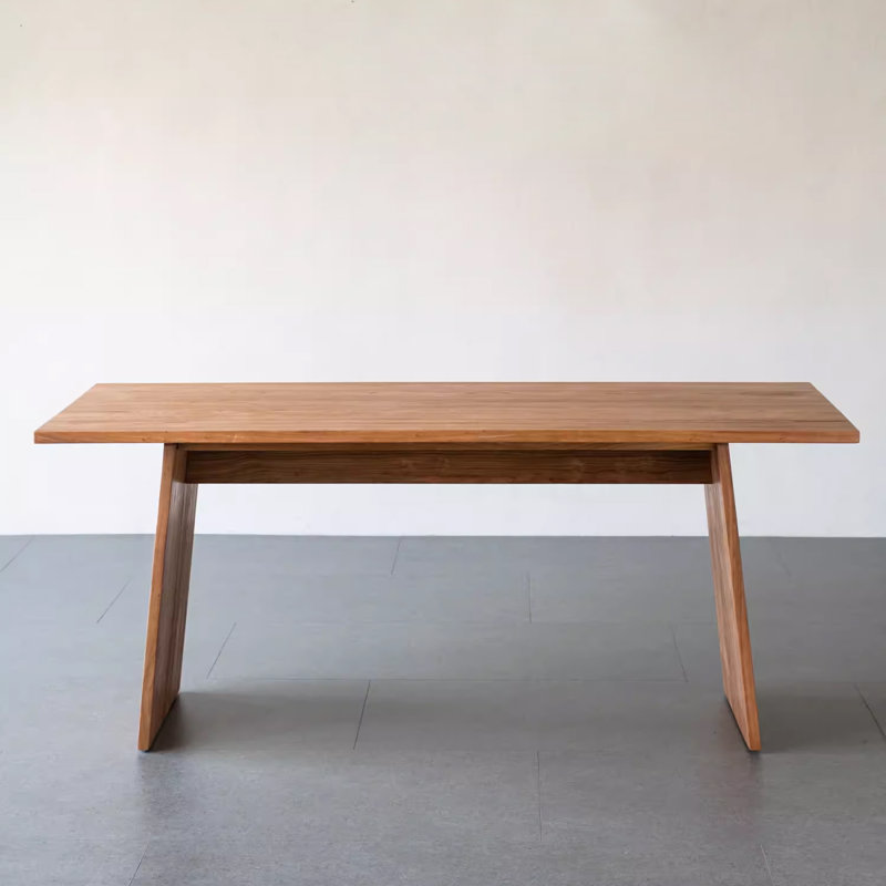 Rectangular Solid Wood Dining Table in Retro Style for Home Use, 29.53" H x 74.80" L x 35.43" W