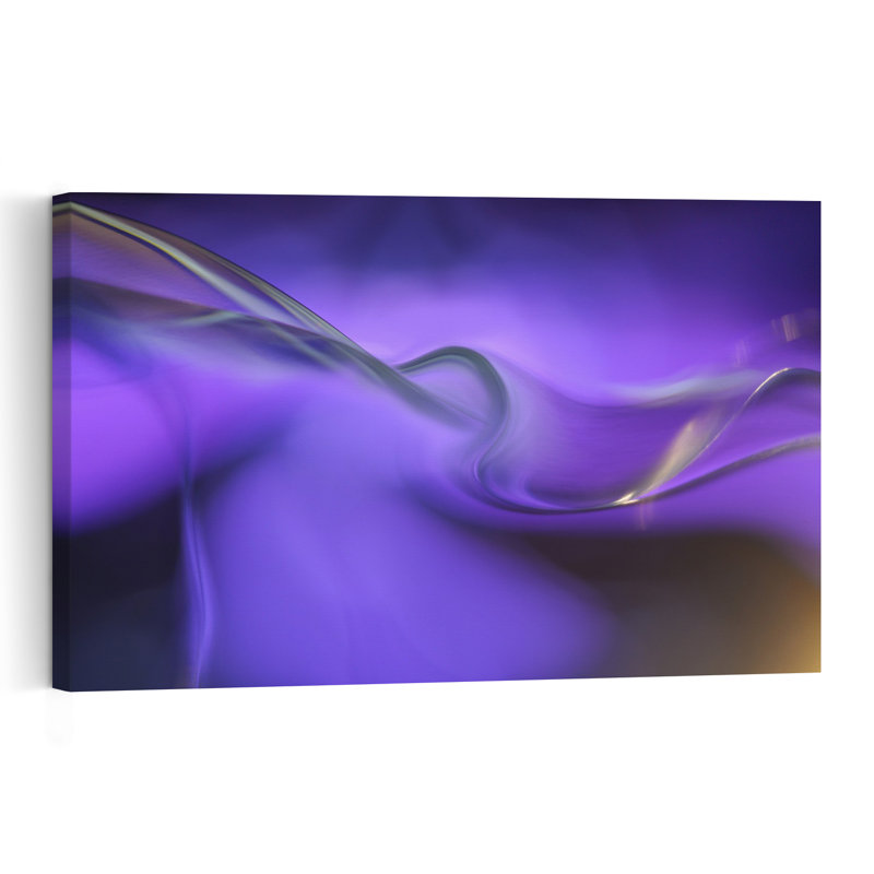 Abstract Waves Abstract Elegant Modern Violet Wall Art Print 1 Piece Wrapped Canvas Wall Art, 30.48cm H x 45.72cm W