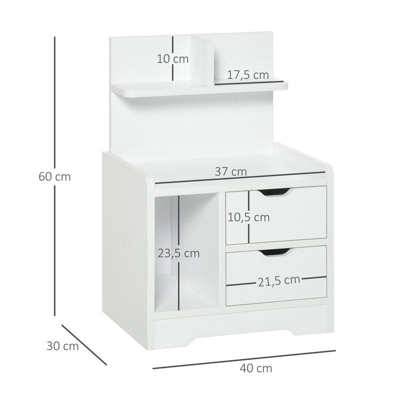 40cm W Manufactured Wood Bedside Table