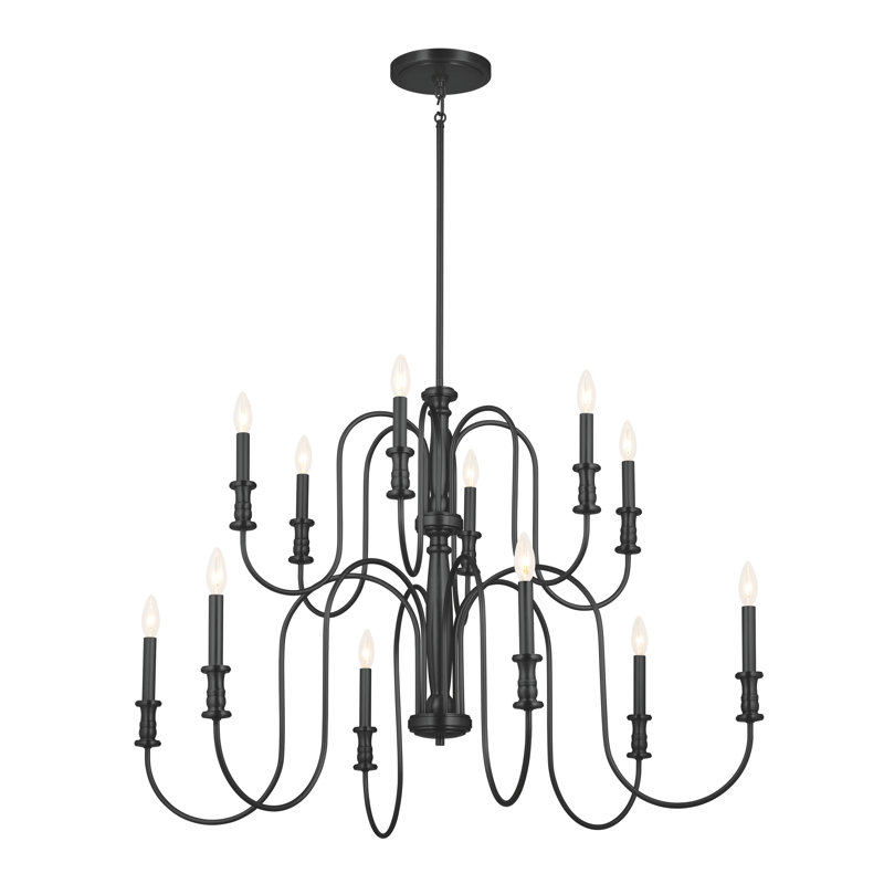 Karthe 12 - Light Dimmable Classic / Traditional Chandelier, Black