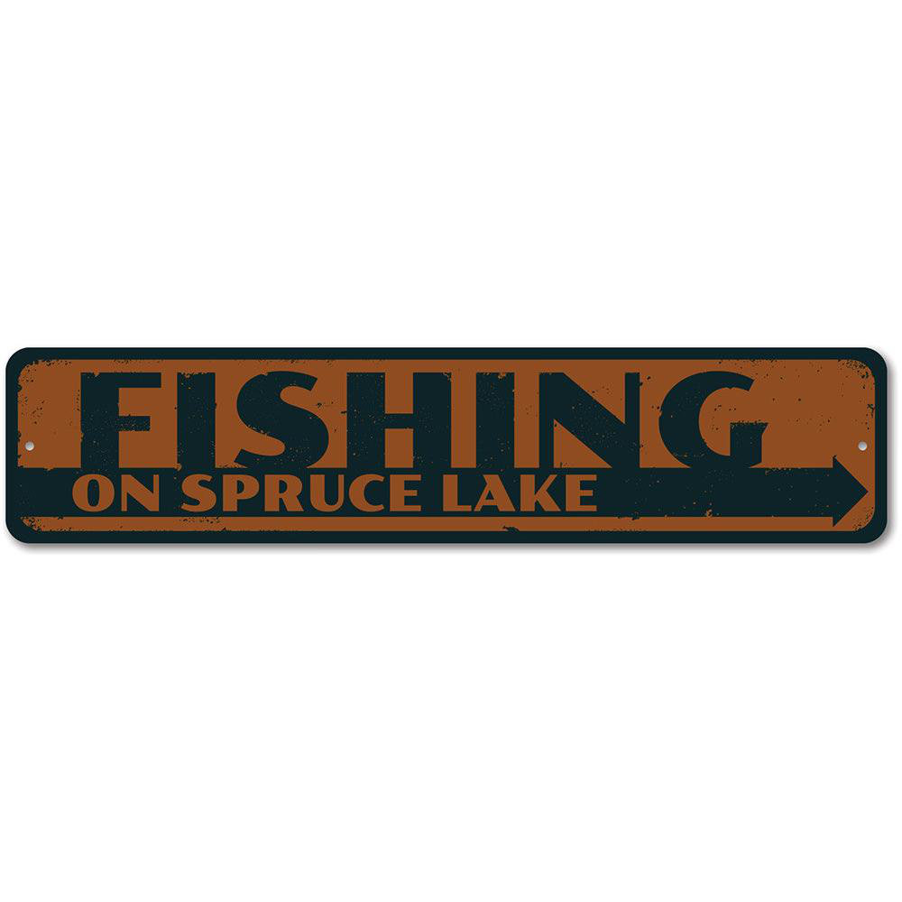 Fishing On Lake Name Aluminum Sign Lizton Sign Shop, Inc 