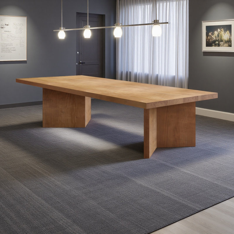 Large Solid Wood Conference Table for 10 People