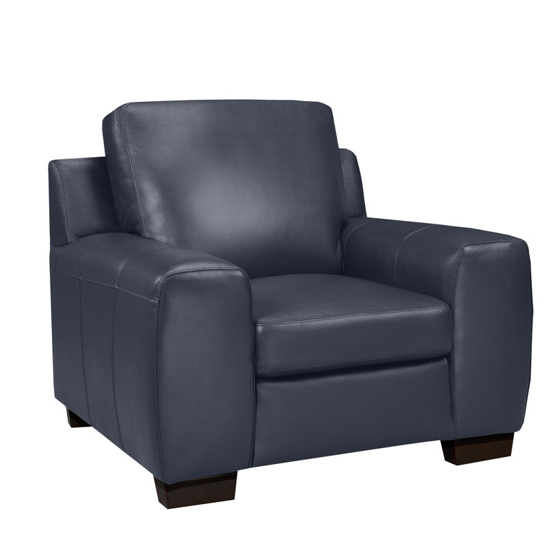 Fauteuil Lynsey, Cuir bleu marine