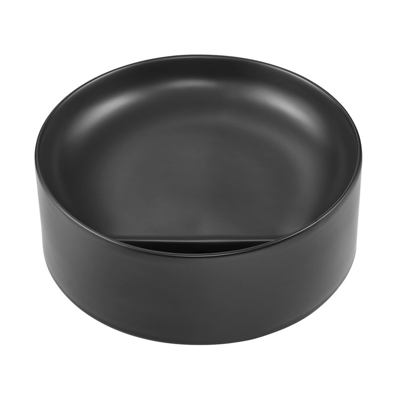 Beau 16.5" Round Vessel Bathroom Sink, Matte Black