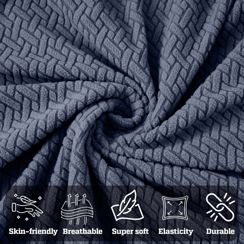 Luxury Stretchable Spandex Sofa Cover/Protector, 1 Seater, Blue