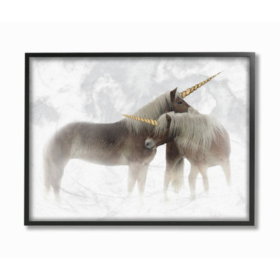 " Mystic Brown Unicorn Fantasy Majestic Clouds Gold " by Ziwei Li