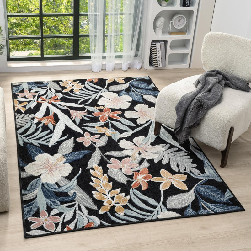 Tapis tropical à feuilles, Rectangle 6 pi x 9 pi