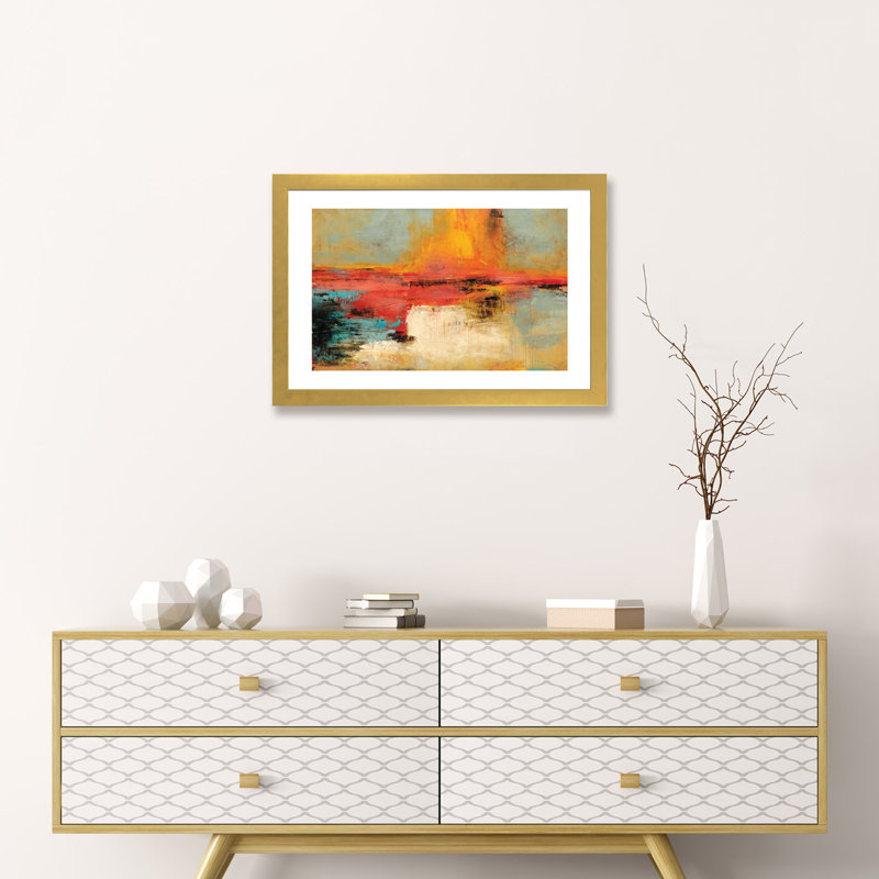 «Acertijo» - Reproduction, H 16 po x l 24 po x P 1 po, Papier beaux-arts encadré doré
