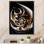 Vitrail doré noir et blanc II - reproduction sur toile