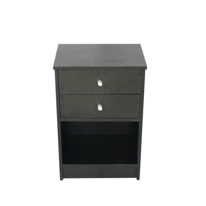 Table de chevet noire à poignée ronde Minimalist
