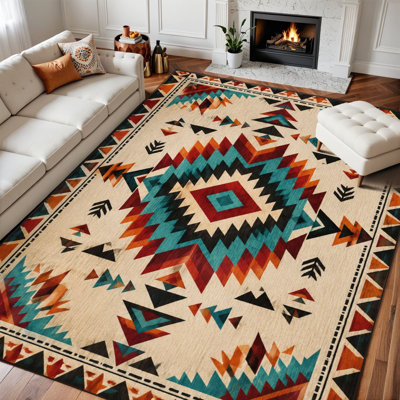 Faux Fur Abstract Rug