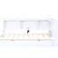Lit de jour simple blanc avec prises et rangement - Fabrication en bois massif pour une configuration de chambre à coucher élégante. Deux tiroirs pratiques.