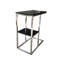 C Shaped Table With Shelf-Black-182621555