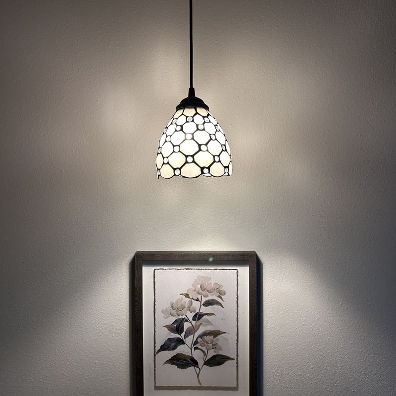 Simonson Tiffany Mini Hanging Lights Stained Glass Crystal Beans LED Bulb Included H50"W6"
