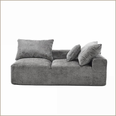 Cozy 2-Person Chenille Sofa – Flexible Lounging for Small Spaces, No Assembly Needed | Chenille | Gray | Cushion Back