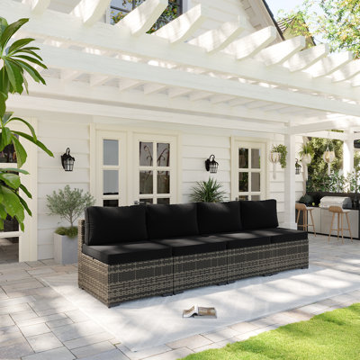 4 -Person Rattan Patio Safo With Cushions