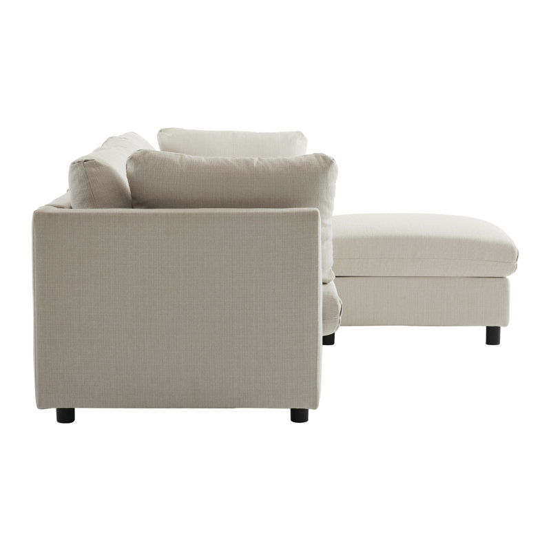 Aleska 3 Seater Corner Sofa , White